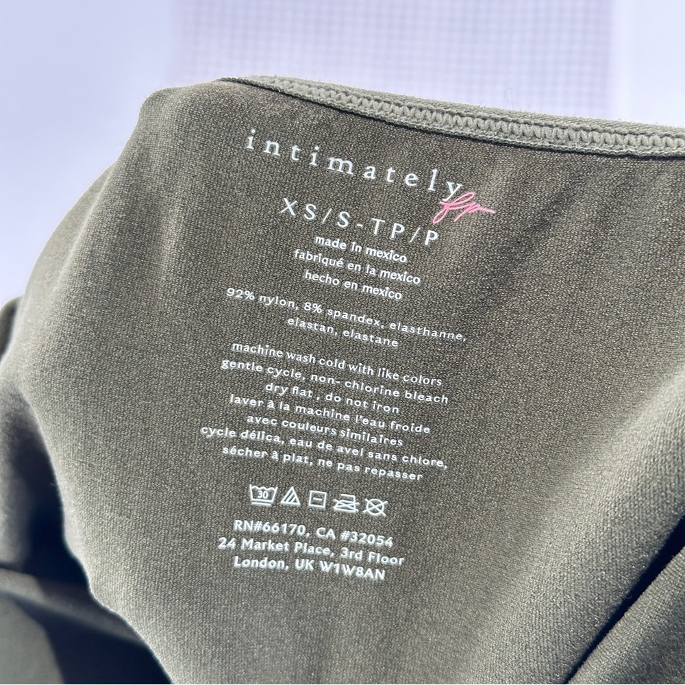 Intimately Free People Open Back Fitted Long Sleeve Top Olive XS S - Picture 4 of 7